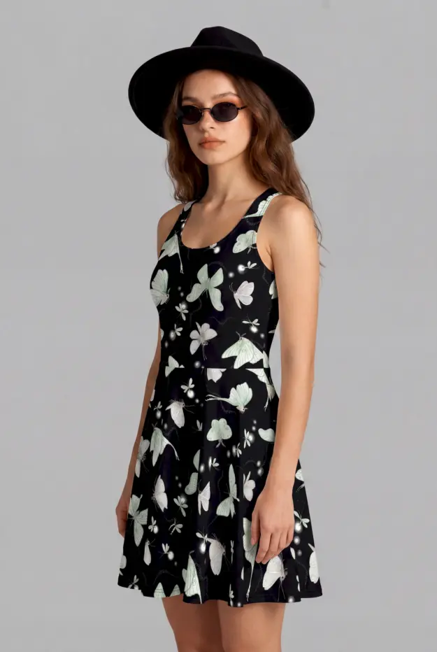 moonflight print skater dress