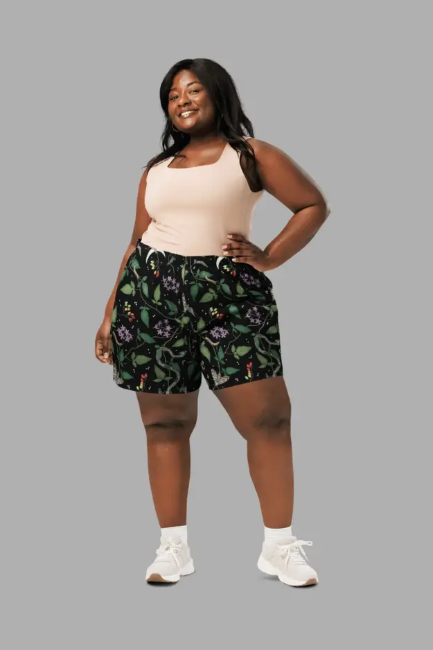 nightshade print unisex long athletic/ swim shorts