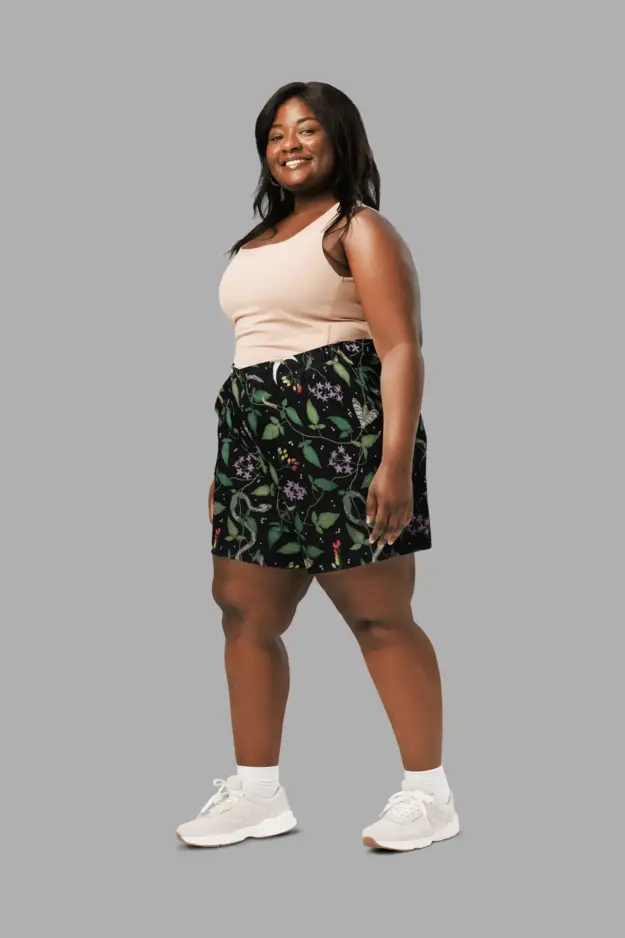 nightshade print unisex long athletic/ swim shorts