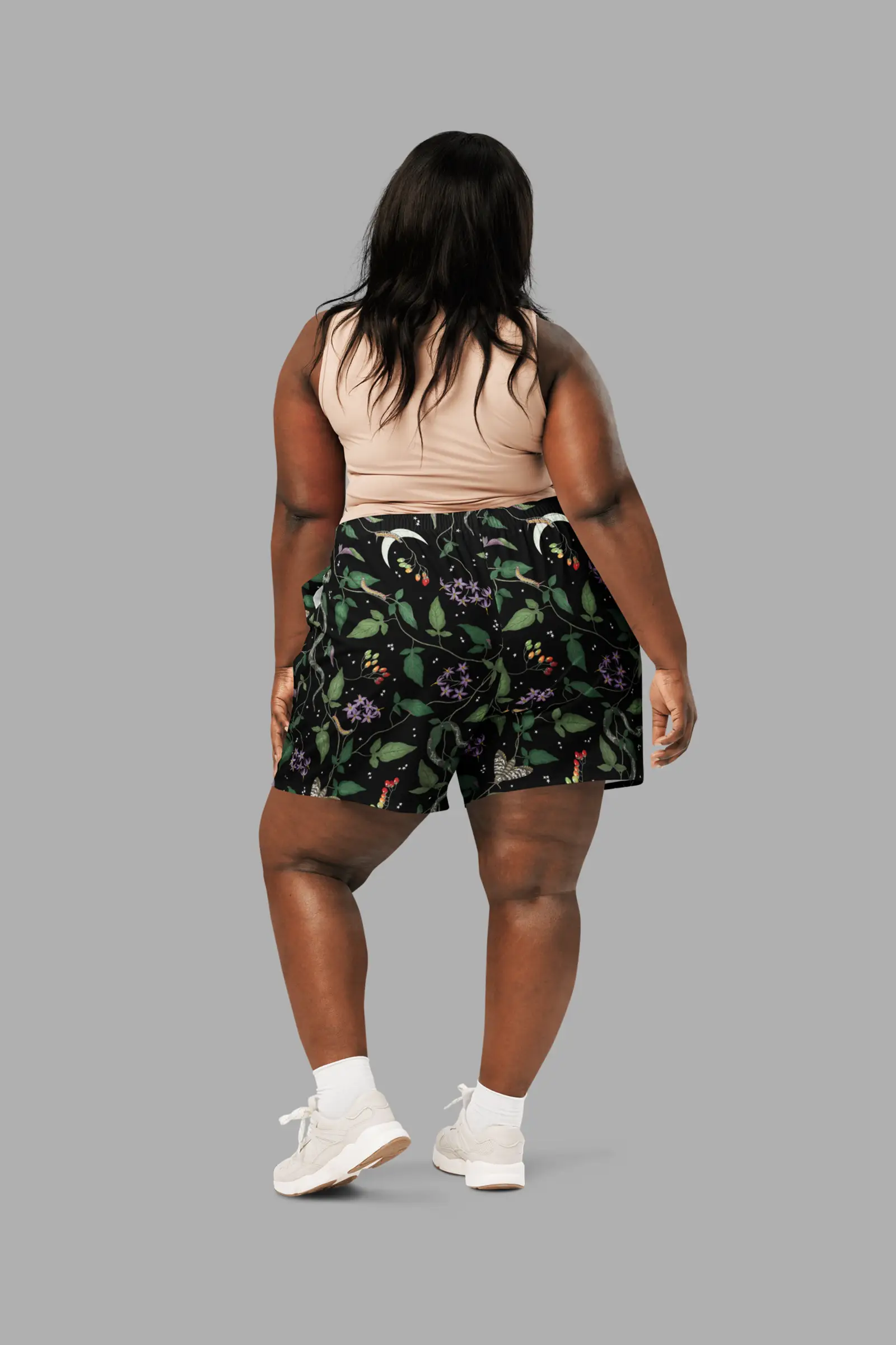 nightshade print unisex long athletic/ swim shorts