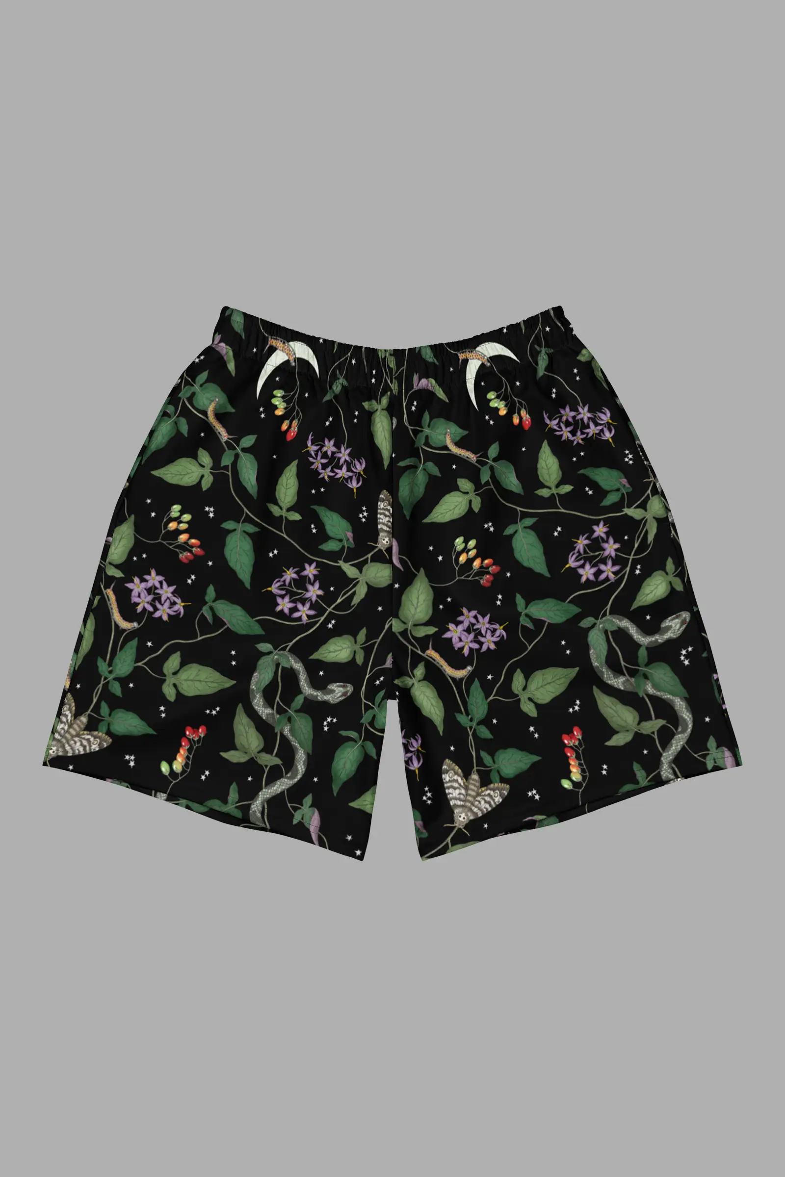 nightshade print unisex long athletic/ swim shorts