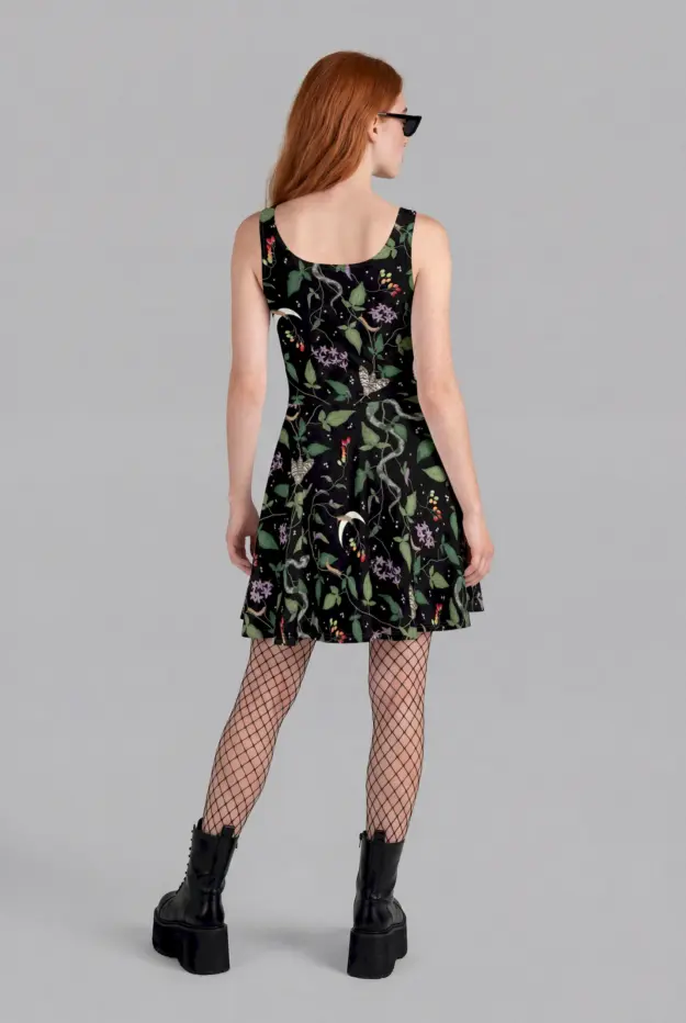 nightshade print skater dress