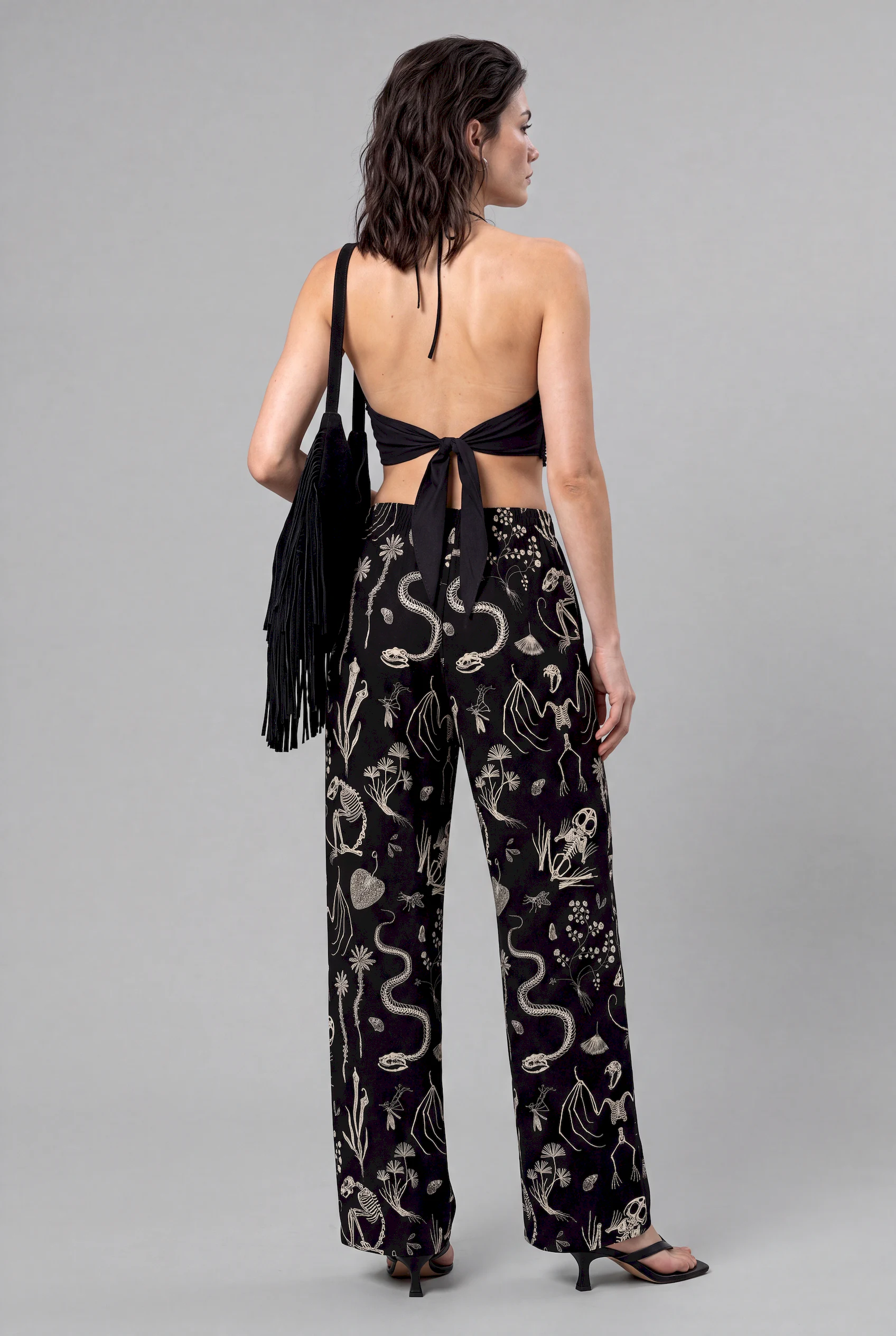ossium print unisex wide leg pants