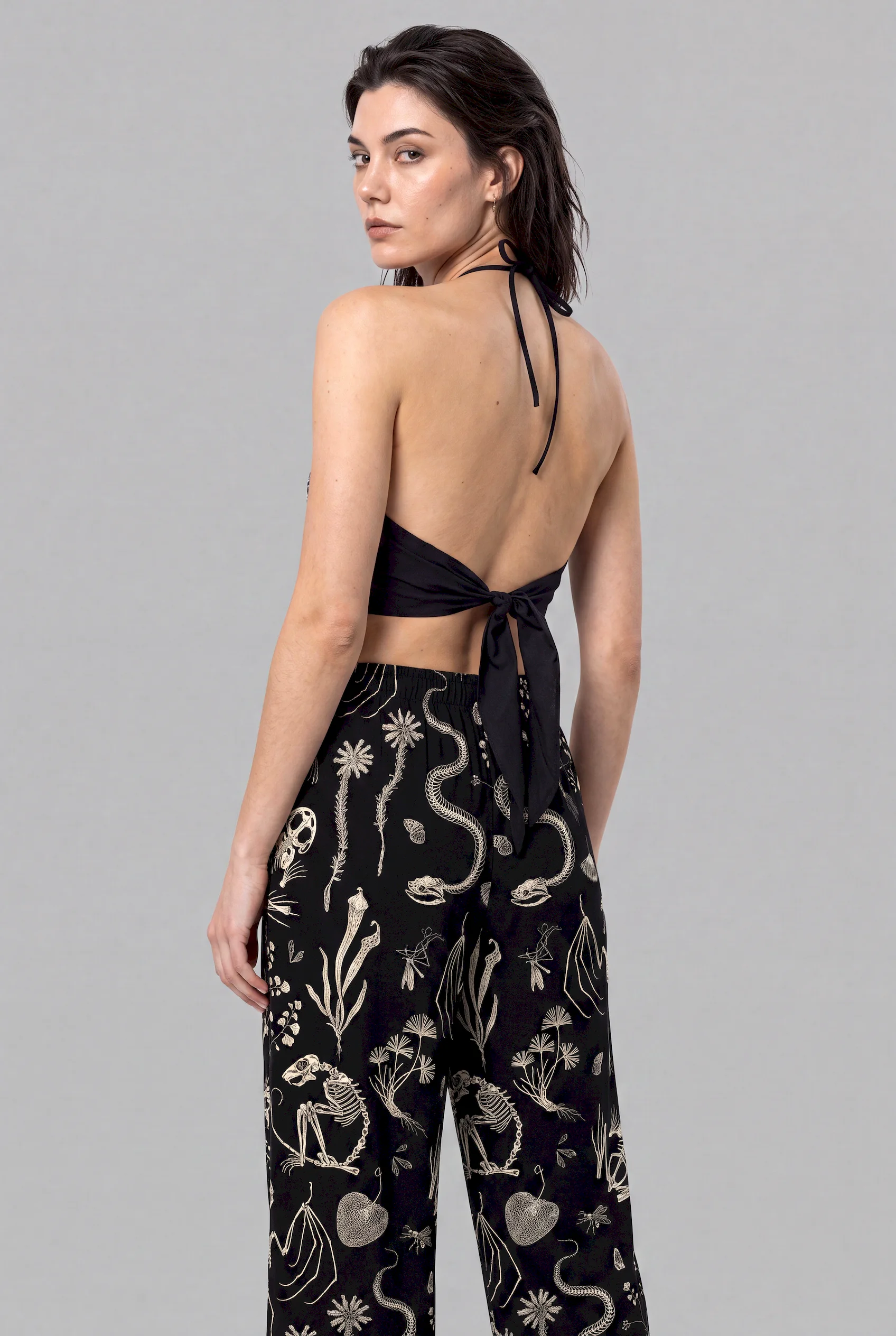 ossium print unisex wide leg pants