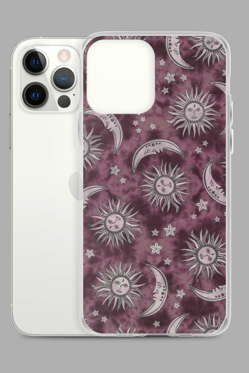 pink suns moons clear case for iphone iphone 12 pro max case with phone 64e26619499e9