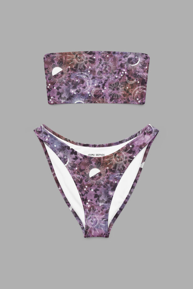 stormy celeste print bandeau bikini1