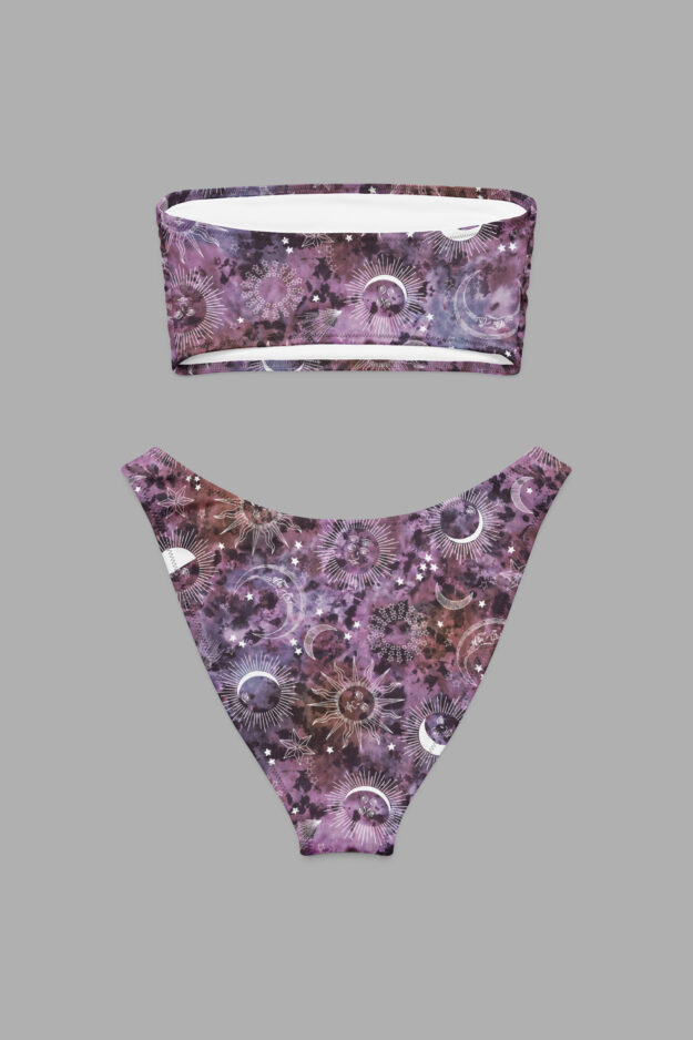 stormy celeste print bandeau bikini2