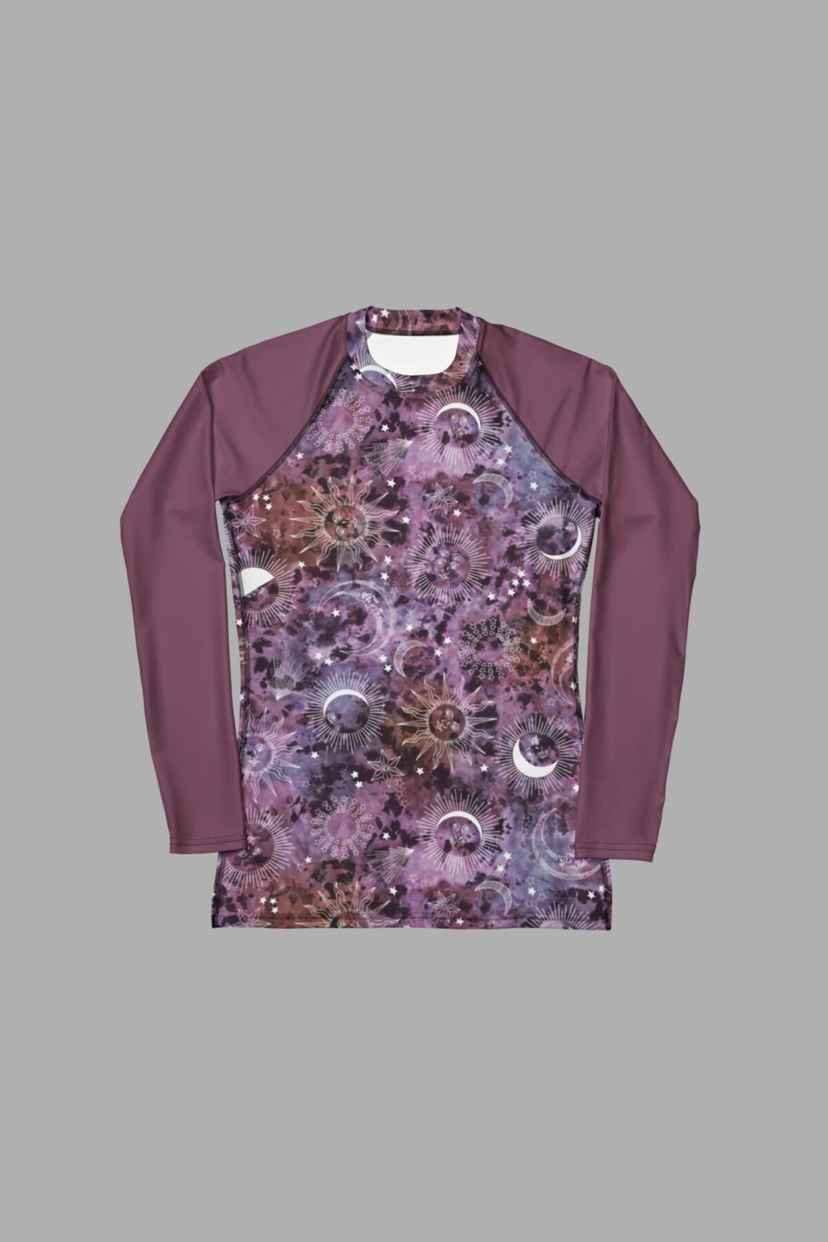 stormy celeste print rash guard front3