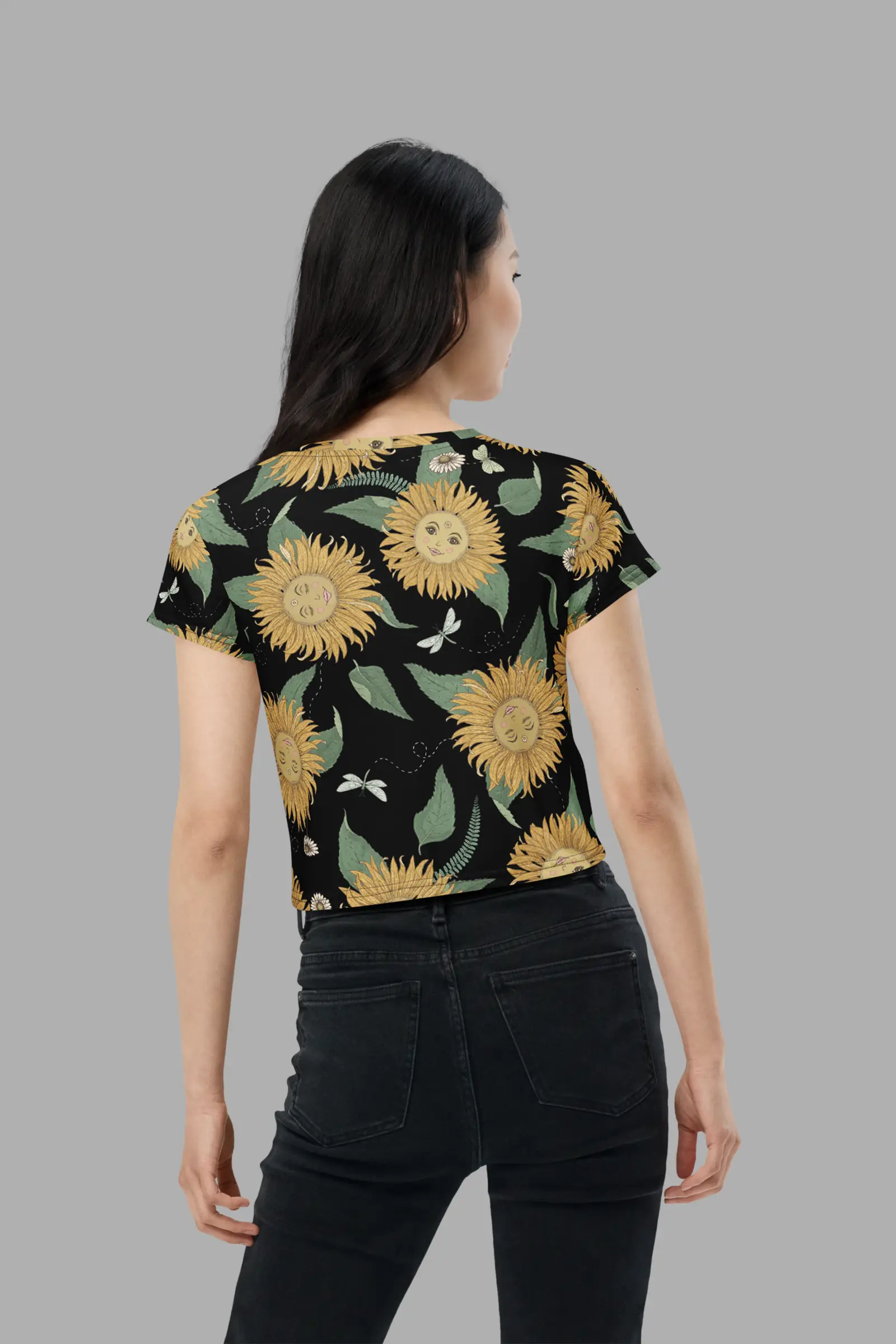 sunflower daze print print crop tee