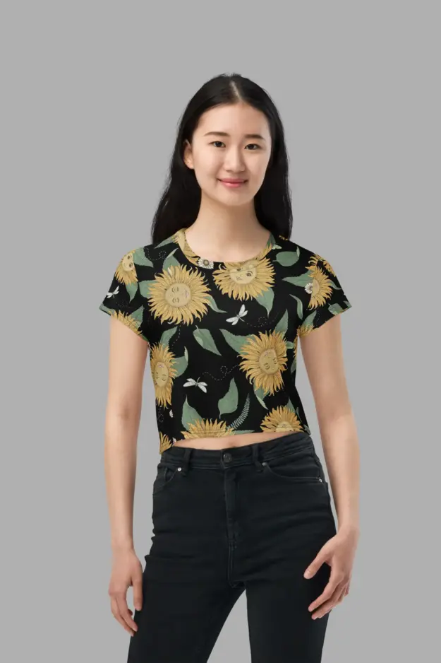 sunflower daze print print crop tee