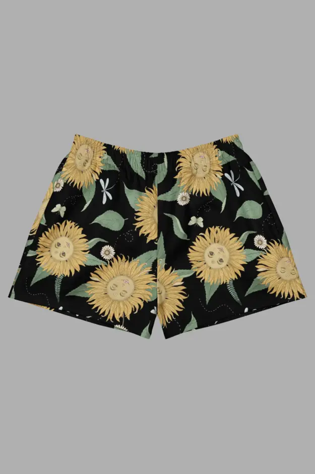 sunflower daze print unisex athletic shorts 4