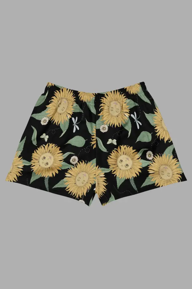 sunflower daze print unisex athletic shorts 5