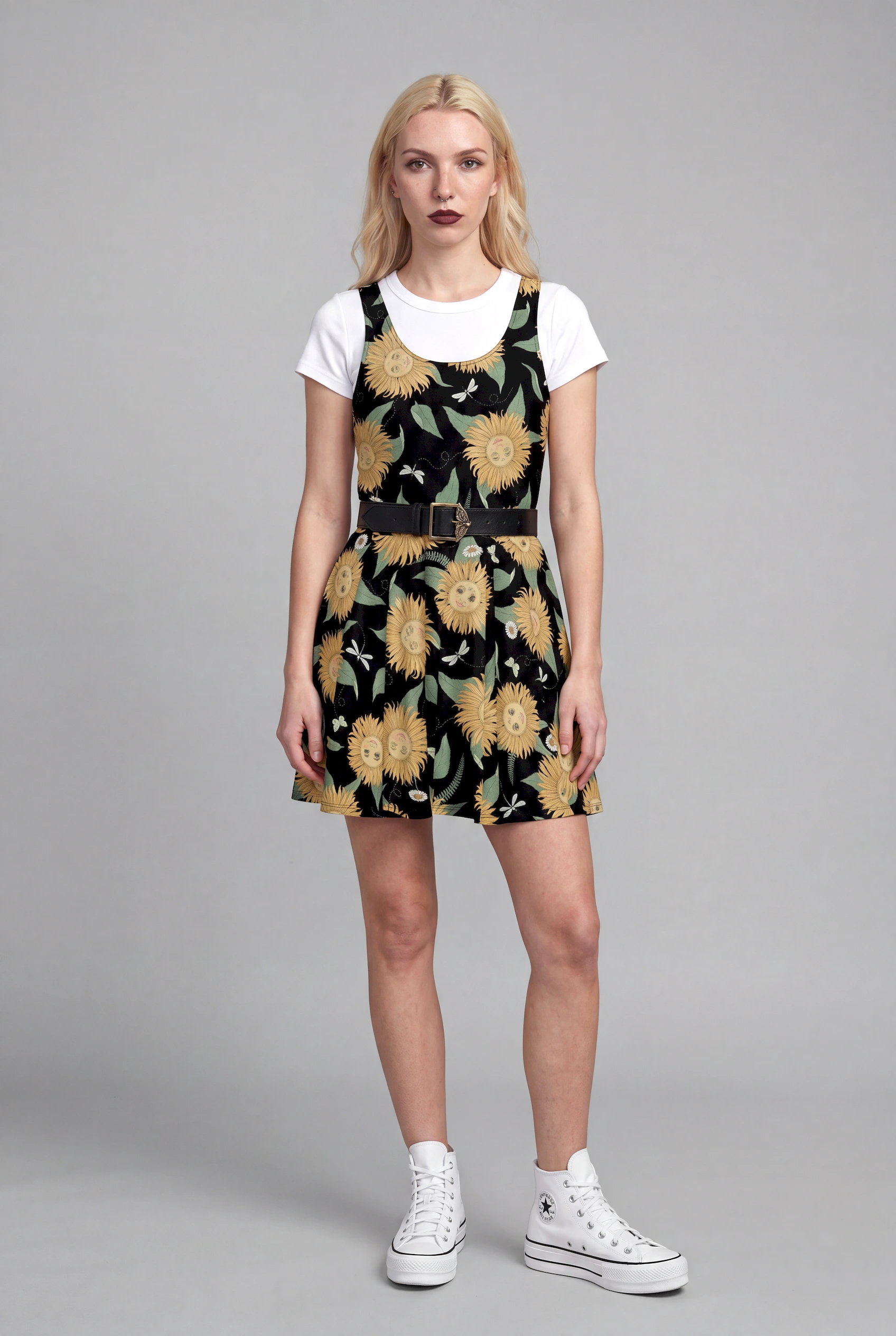 sunflower daze print skater dress
