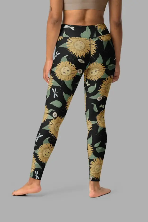 sunflower daze yoga leggings back