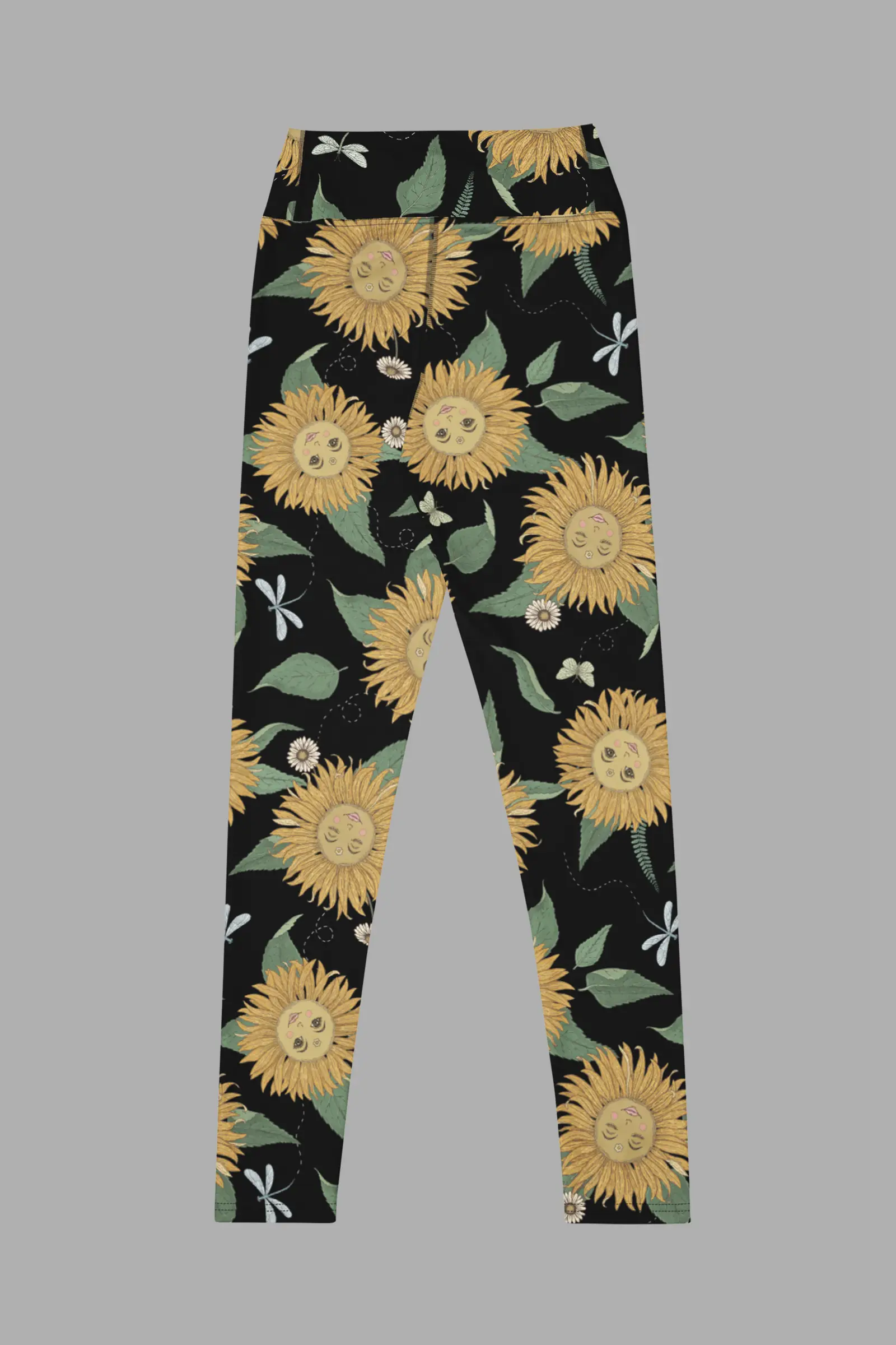 sunflower daze yoga leggings flat2