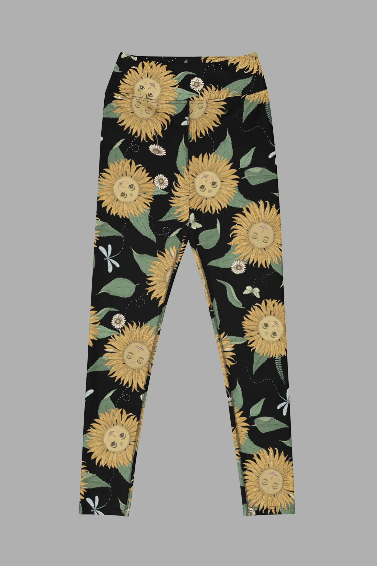 sunflower daze yoga leggings front
