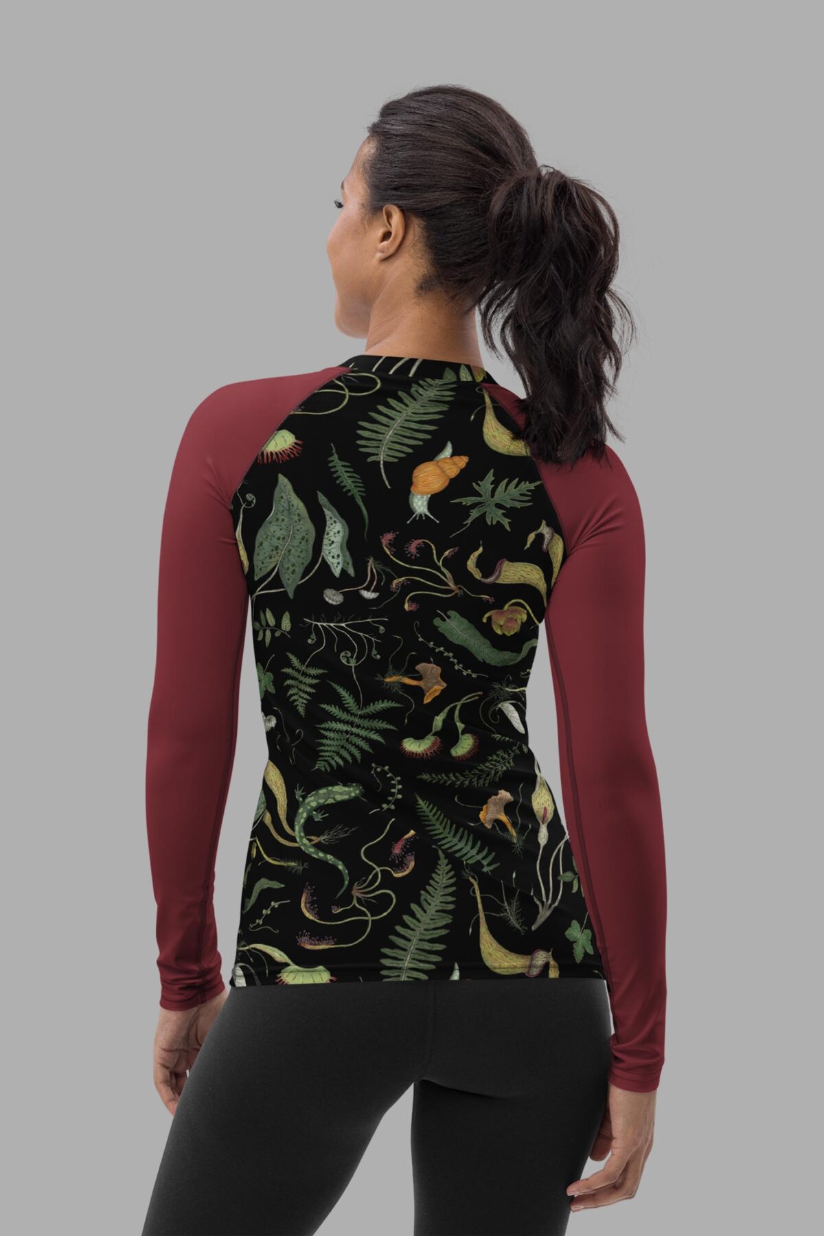 werewood print rash guard back