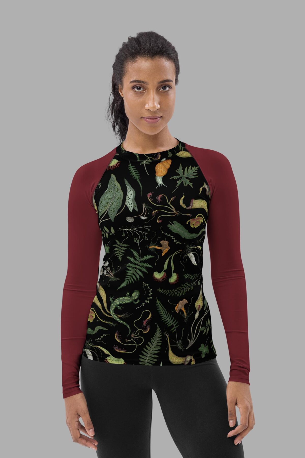 werewood print rash guard front2