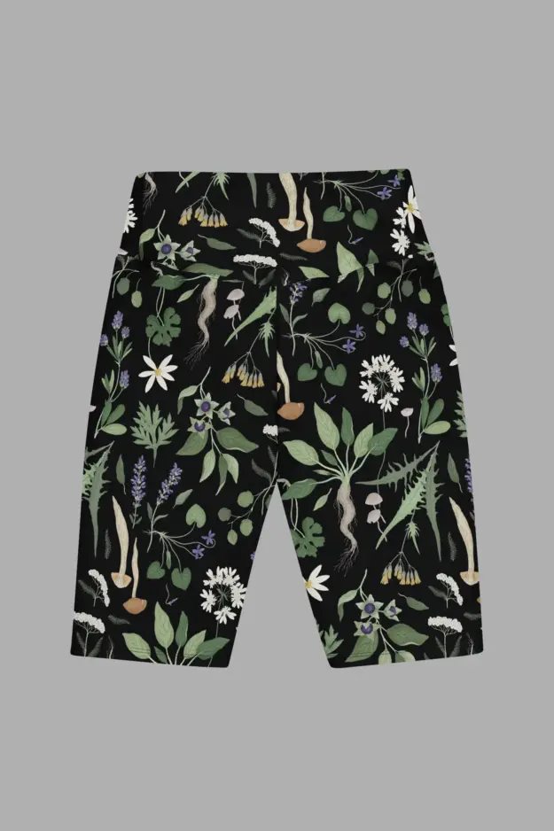wiccans herbal print biker shorts 1