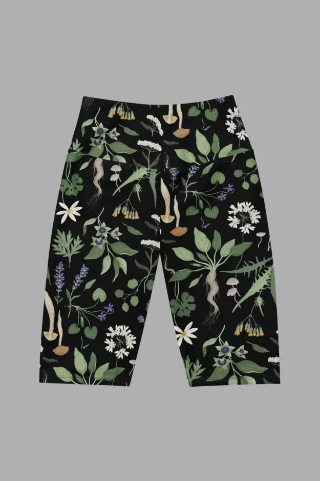 wiccans herbal print biker shorts 2