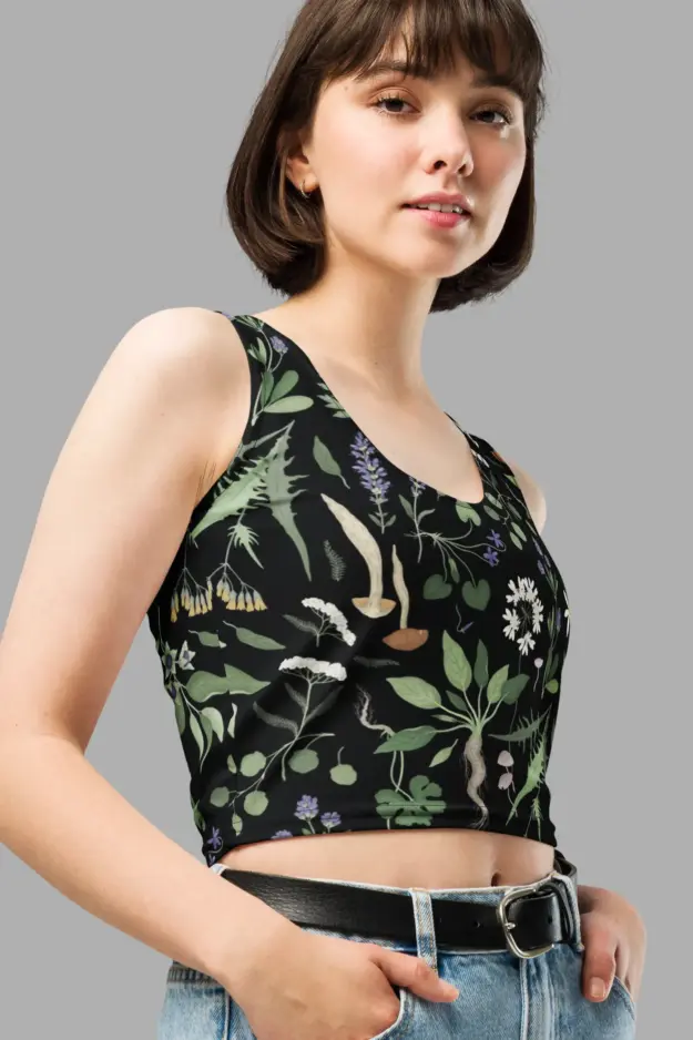 wiccans herbal print crop top 3