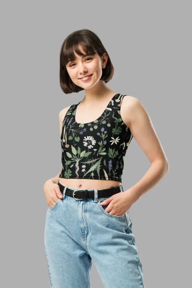 wiccans herbal print crop top 4