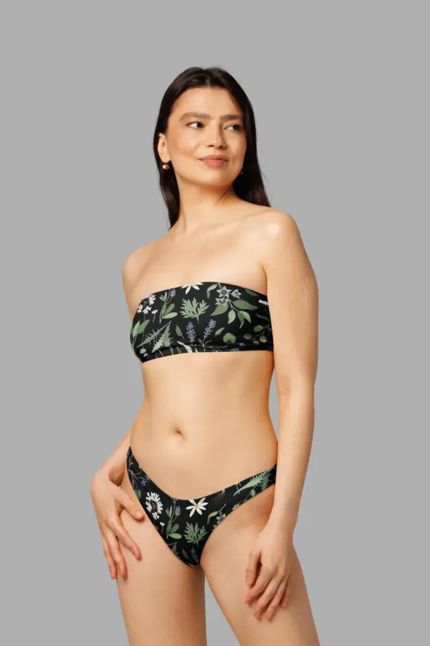 wiccans herbal print recycled bandeau bikini 1