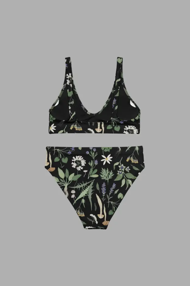 wiccans herbal print recycled high waisted bikini 2