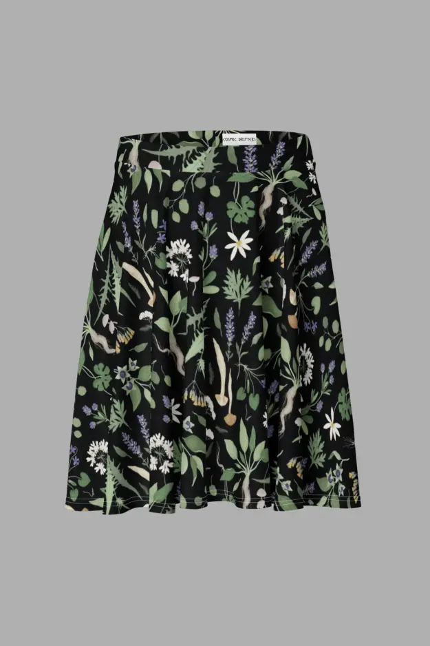 wiccans herbal print skater skirt 4