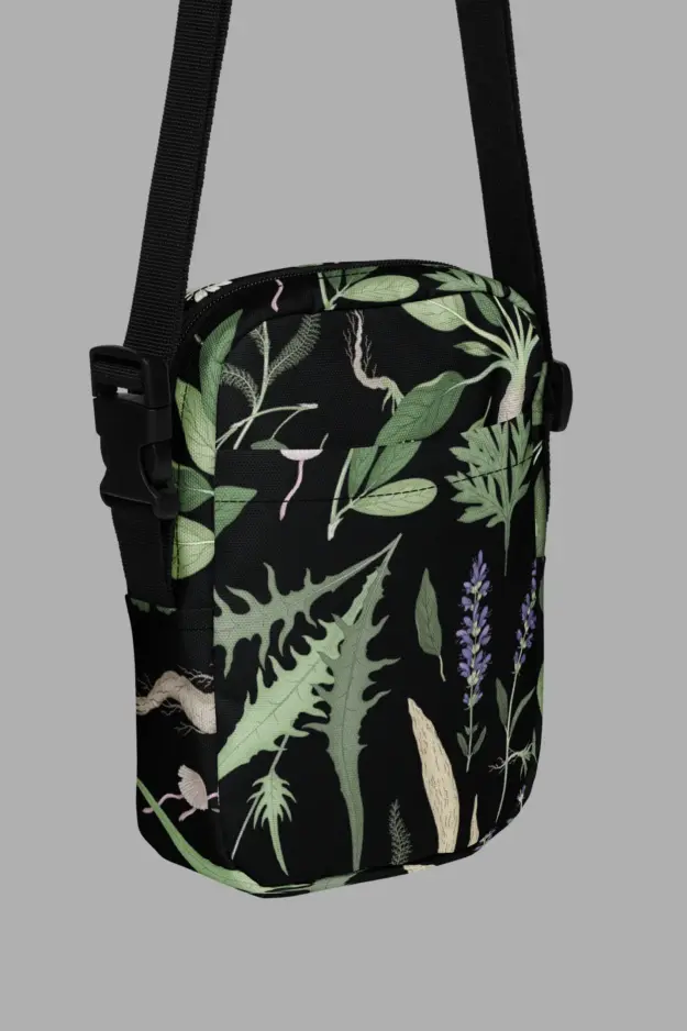 wiccans herbal print utility crossbody bag 2