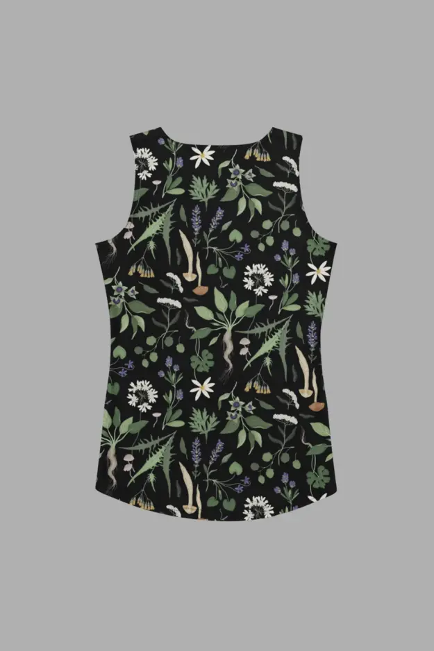 wiccans herbal print womens tank top 2