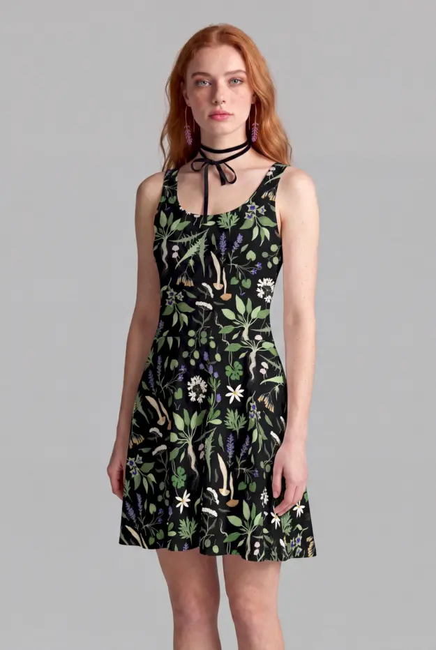 wiccans herbal skater dress