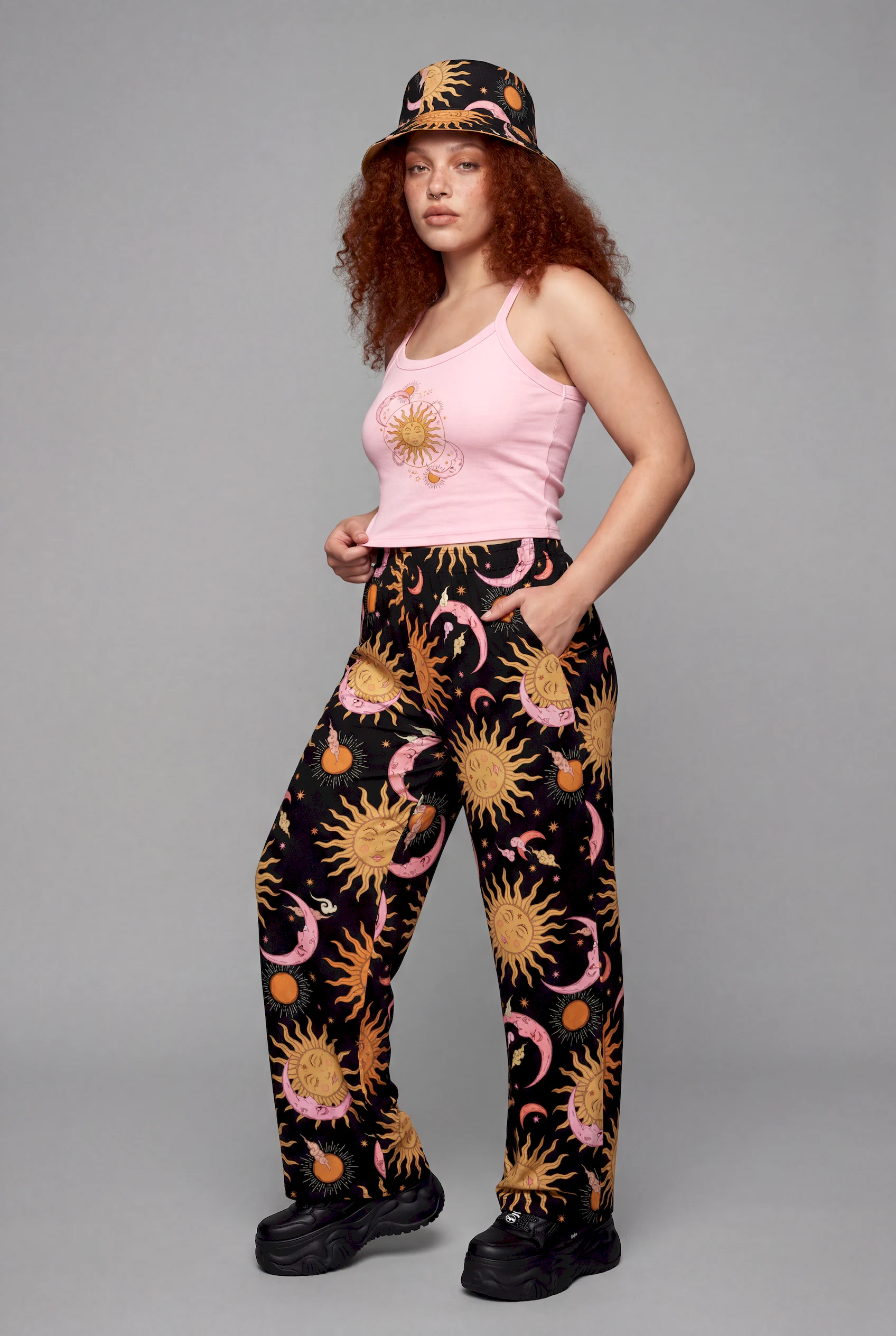 celestial dreams print unisex wide leg pants