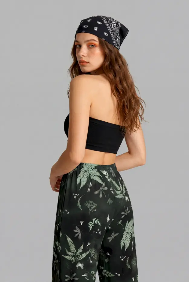faerie fronds print unisex wide leg pants