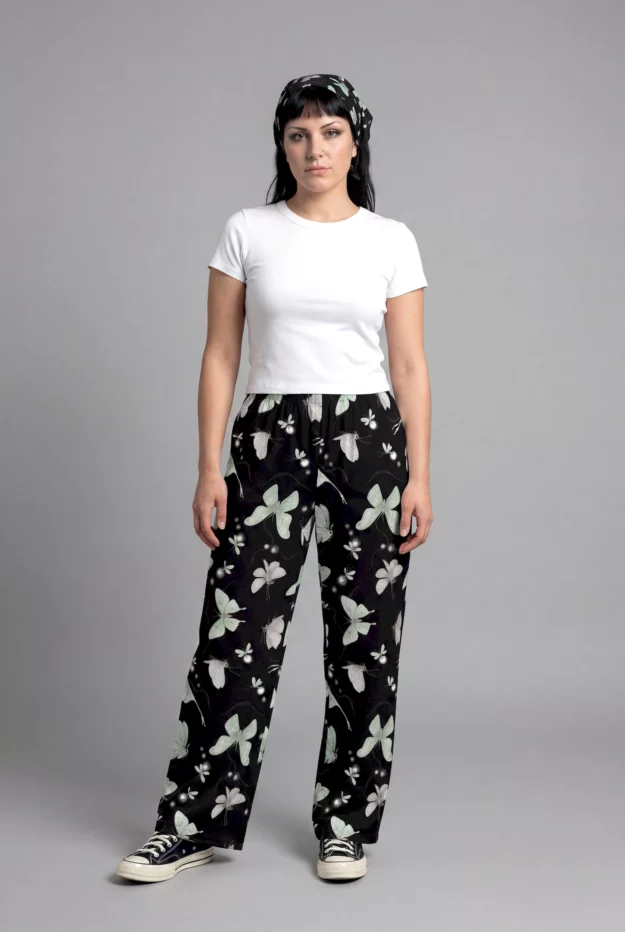 moonflight print unisex wide leg pants