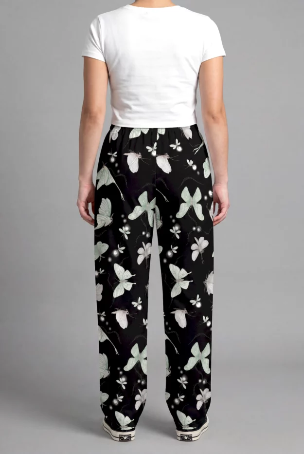 moonflight print unisex wide leg pants