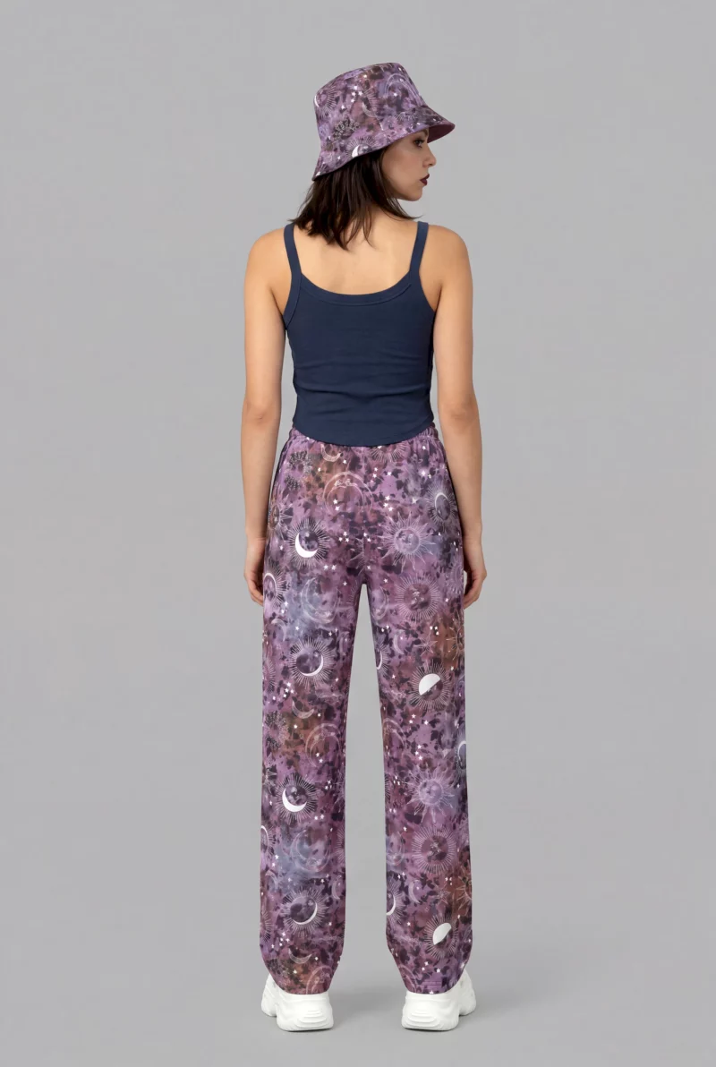 stormy celeste print unisex wide leg pants