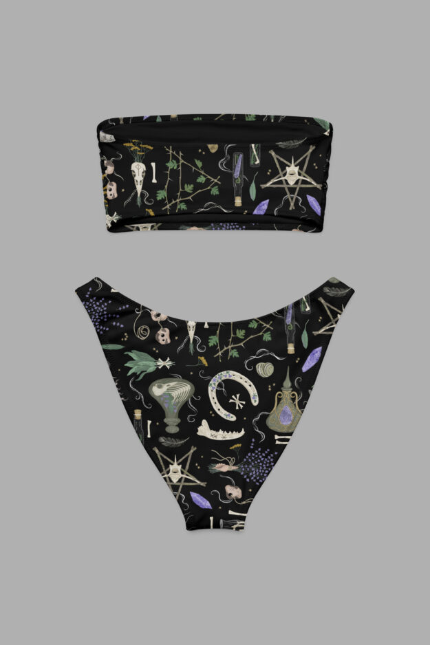 witches altar print bandeau bikini4