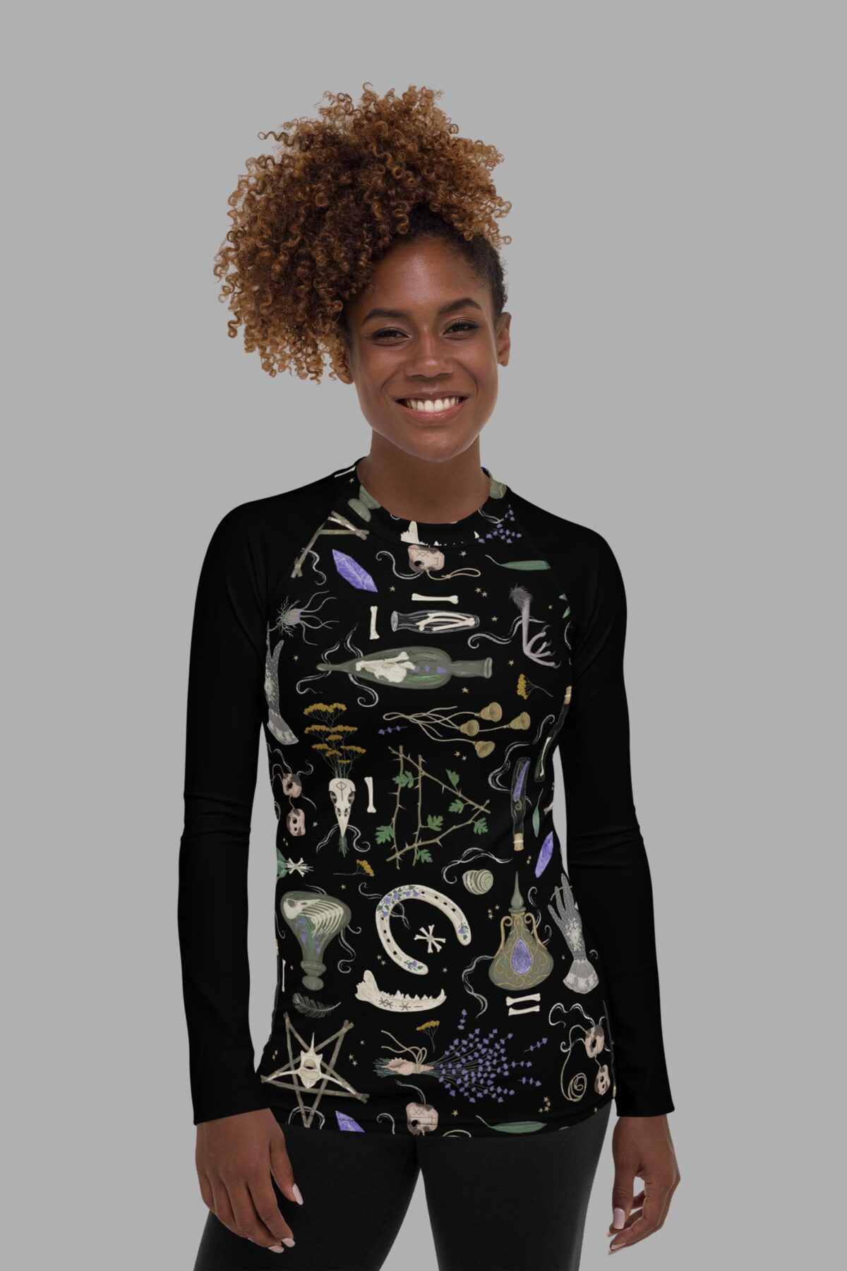 witches altar print rash guard front