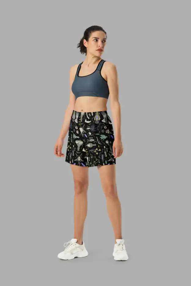 witches altar print unisex long athletic/ swim shorts