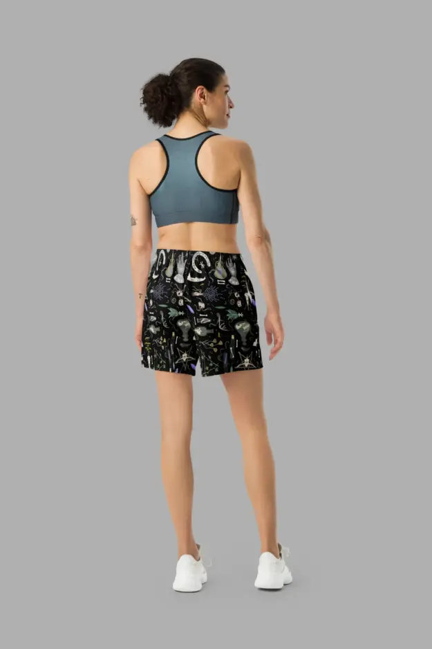 witches altar print unisex long athletic/ swim shorts