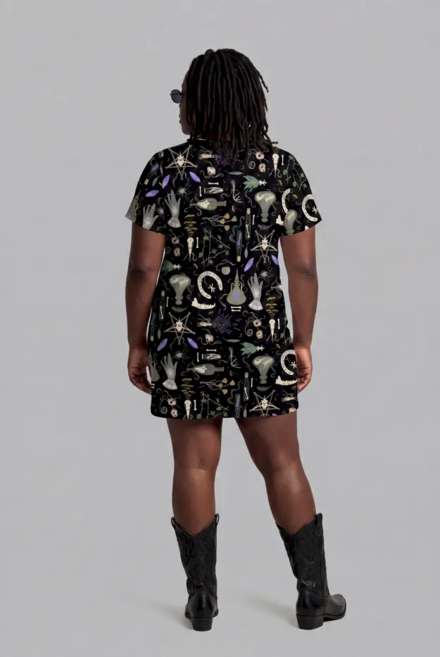 witches altar print t shirt dress
